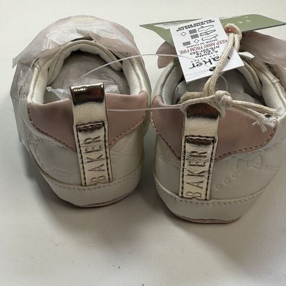 Baker By Ted Baker Bow Slip On Baby Bootie Shoes Sz 6-12 Months New - Picture 5 of 7